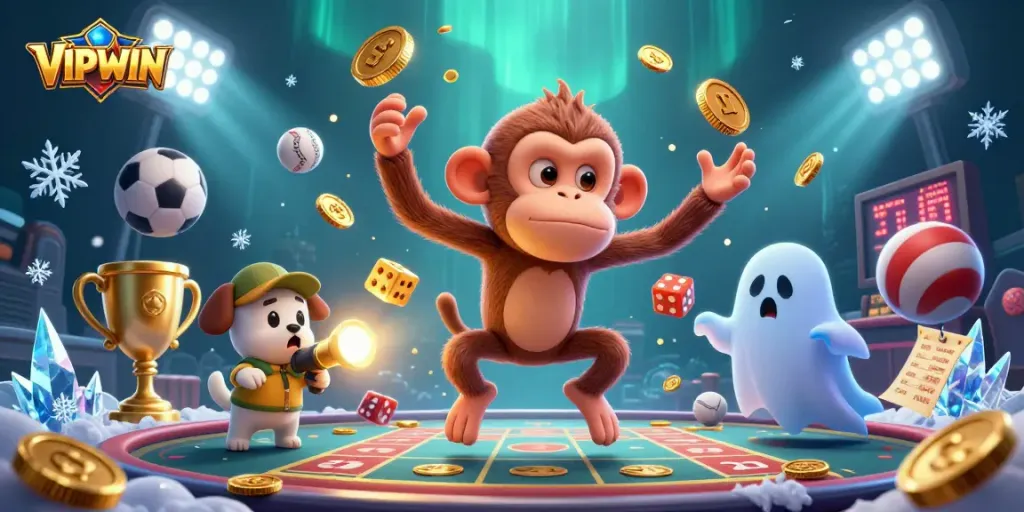Experience thrilling gameplay with VIPWIN in this vibrant casino scene.