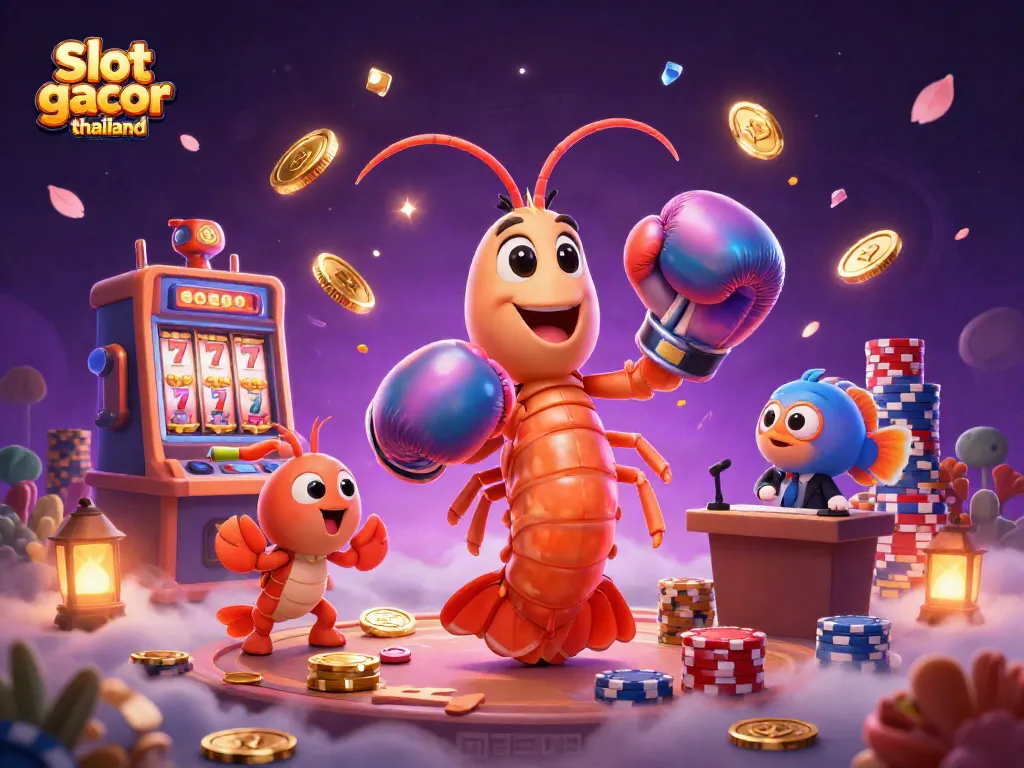 Experience thrilling action in slot gacor thailand with vibrant 3D characters and casino elements.