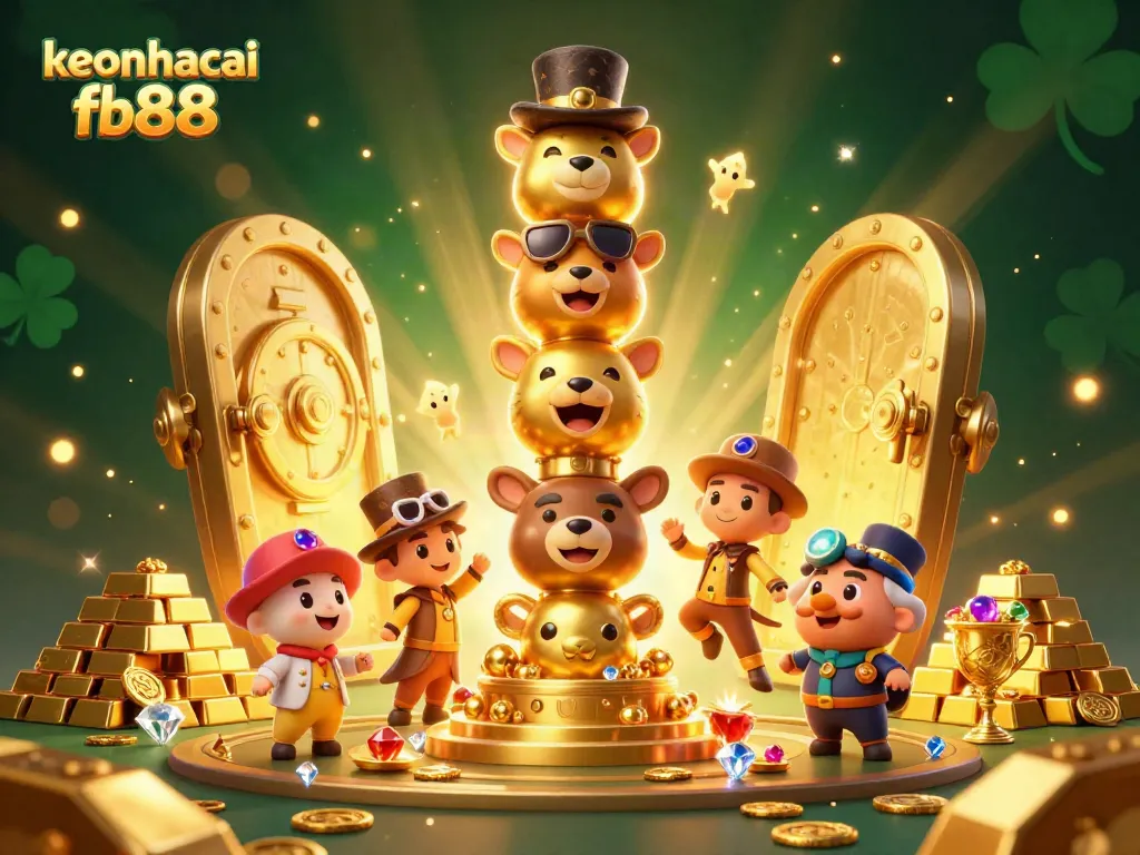 Engage in thrilling gameplay with keonhacai fb88 amidst a vibrant casino atmosphere filled with treasures.