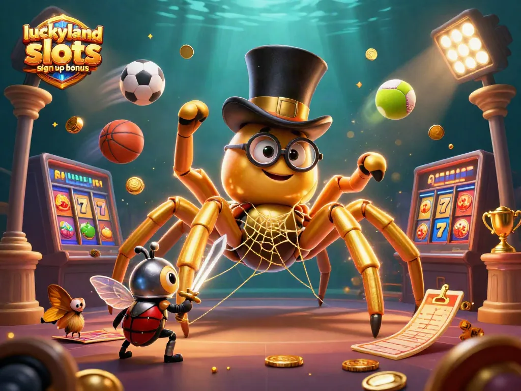 Join the fun with the luckyland slots sign up bonus featuring exciting slot reels and playful characters.