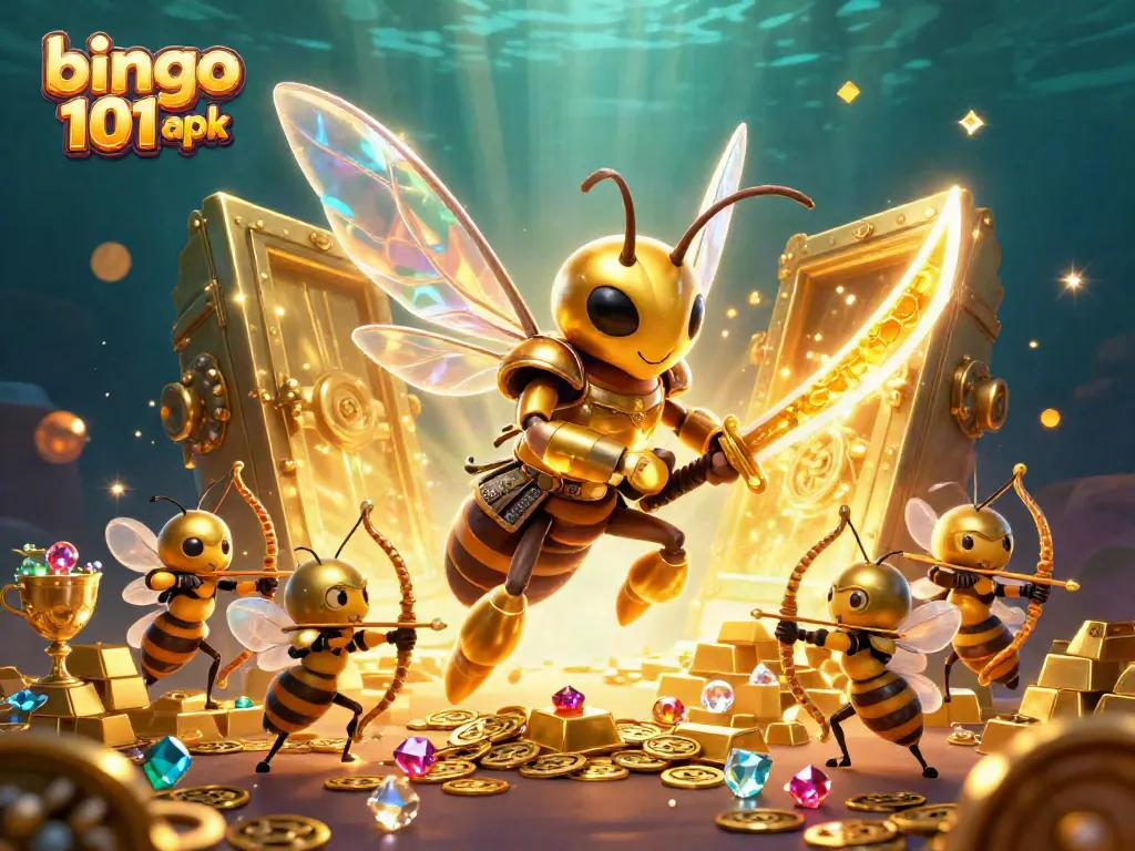 Experience the thrill of Bingo 101 APK with our vibrant bingo-themed 3D illustration showcasing exciting rewards and dynamic characters.