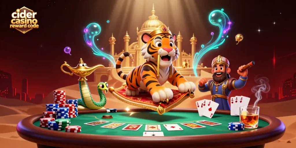 Play and win at Cider Casino with exclusive reward code offers, showcasing vibrant casino elements.