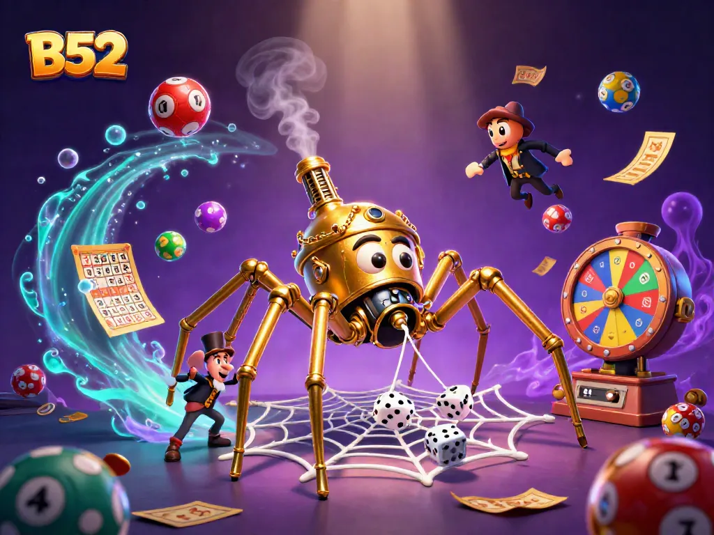 Win big with B52 themed steampunk casino art showcasing chance and fun.
