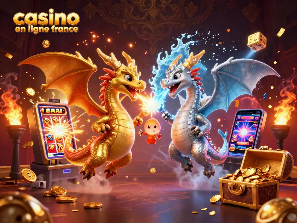 Engage with thrilling gameplay at casino en ligne france, featuring vibrant dragons and dynamic symbols.